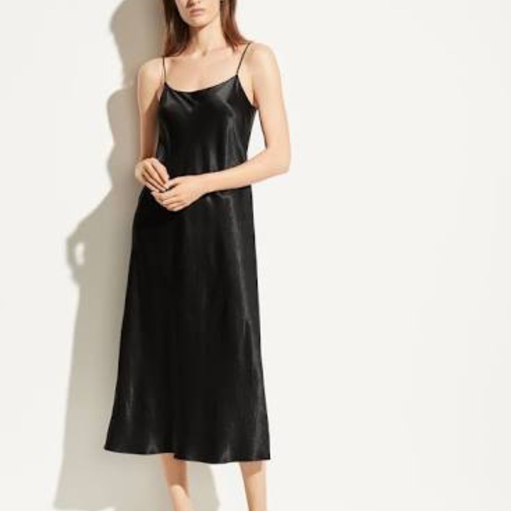 Vince Satin Slip Dress, Women - Black XS